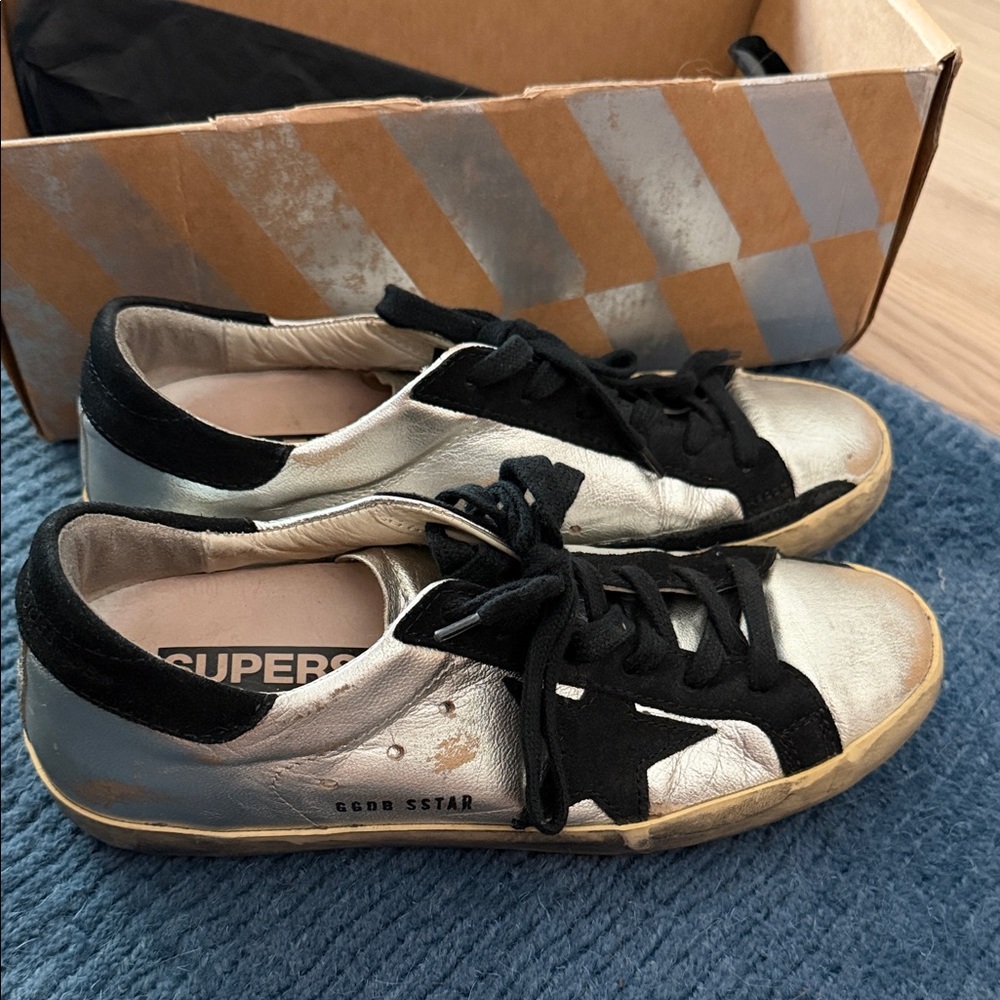GOLDEN GOOSE superstar silver/black